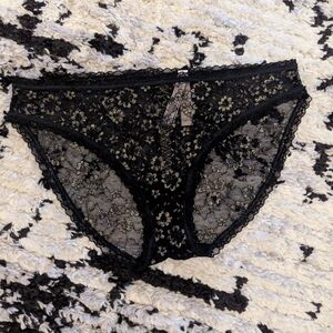 Victoria's Secret Black and Gold Lace Panties